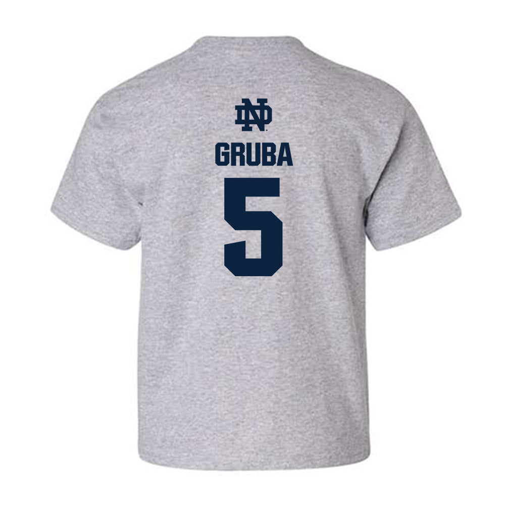 Notre Dame - NCAA Men's Ice Hockey : Leo Gruba - Classic Fashion Shersey Youth T-Shirt-1