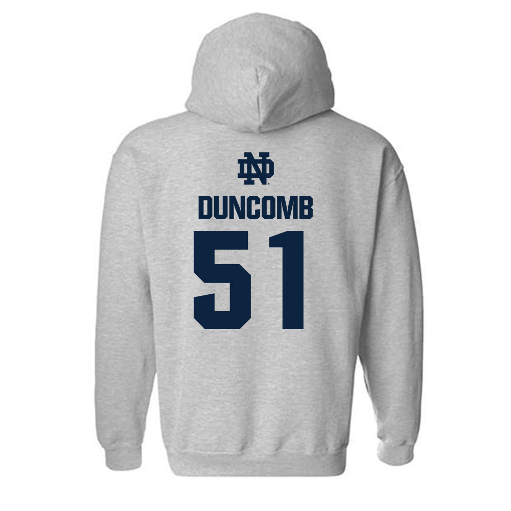 Notre Dame - NCAA Men's Basketball : Logan Duncomb - Classic Fashion Shersey Hooded Sweatshirt-1