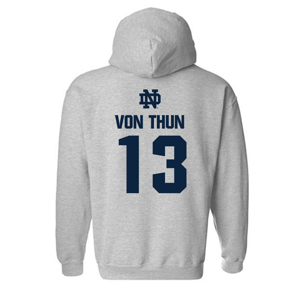 Notre Dame - NCAA Men's Soccer : Martin von Thun - Classic Fashion Shersey Hooded Sweatshirt-1