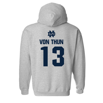 Notre Dame - NCAA Men's Soccer : Martin von Thun - Classic Fashion Shersey Hooded Sweatshirt-1