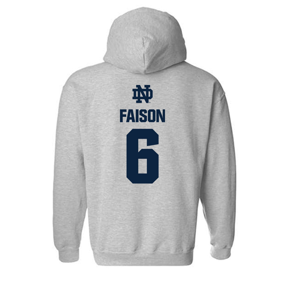 Notre Dame - NCAA Football : Jordan Faison - Classic Fashion Shersey Hooded Sweatshirt-1
