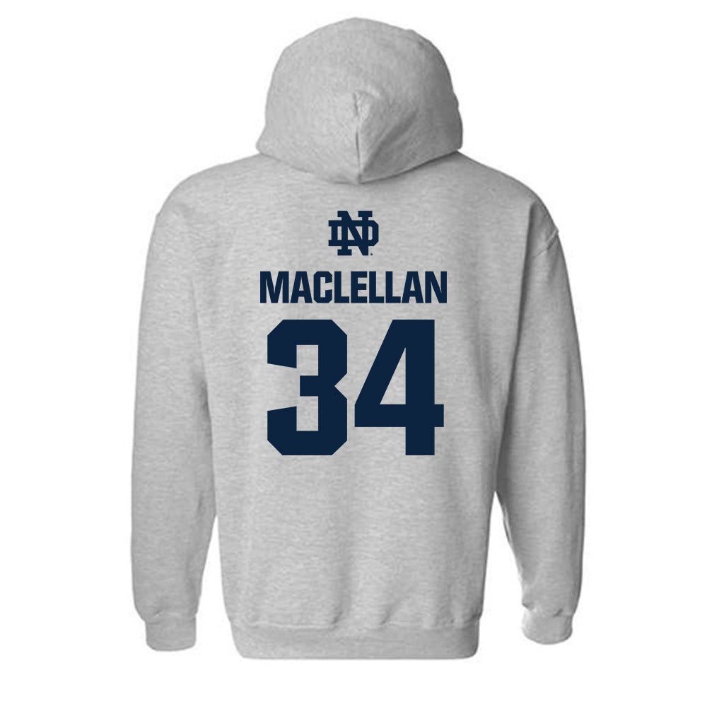 Notre Dame - NCAA Men's Basketball : Matthew MacLellan - Classic Fashion Shersey Hooded Sweatshirt-1
