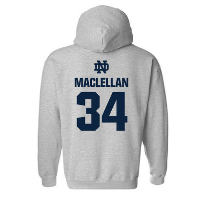 Notre Dame - NCAA Men's Basketball : Matthew MacLellan - Classic Fashion Shersey Hooded Sweatshirt-1