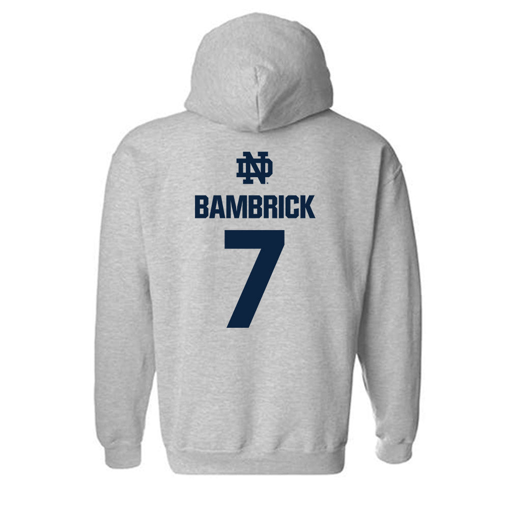 Notre Dame - NCAA Men's Lacrosse : Joey Bambrick - Classic Fashion Shersey Hooded Sweatshirt-1