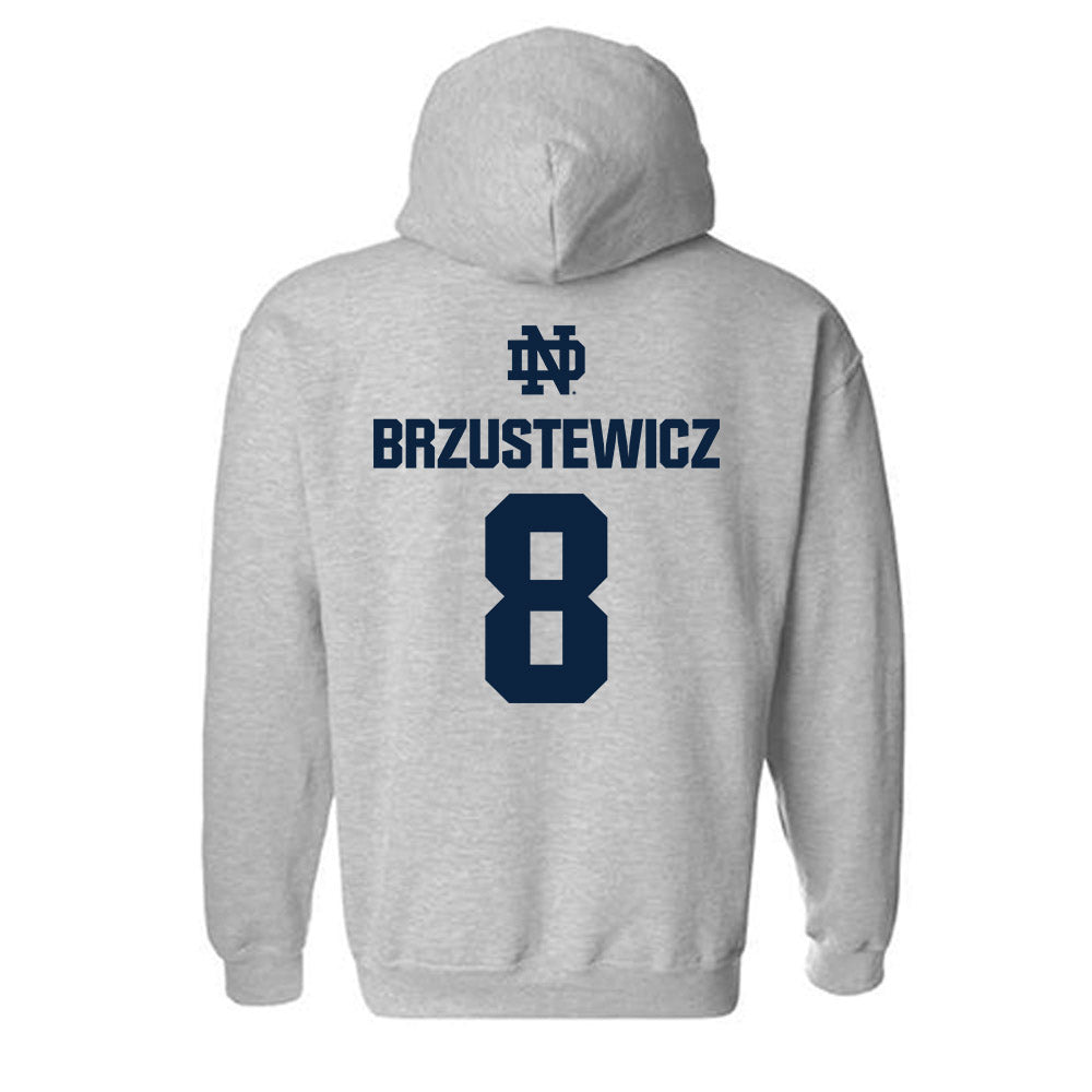 Notre Dame - NCAA Baseball : Hudson Brzustewicz - Classic Fashion Shersey Hooded Sweatshirt-1