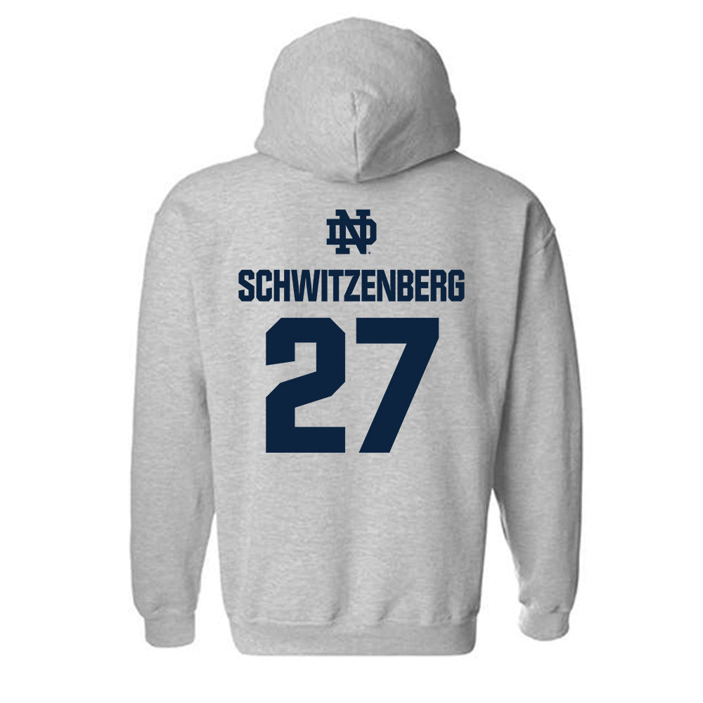 Notre Dame - NCAA Men's Lacrosse : Nate Schwitzenberg - Classic Fashion Shersey Hooded Sweatshirt-1