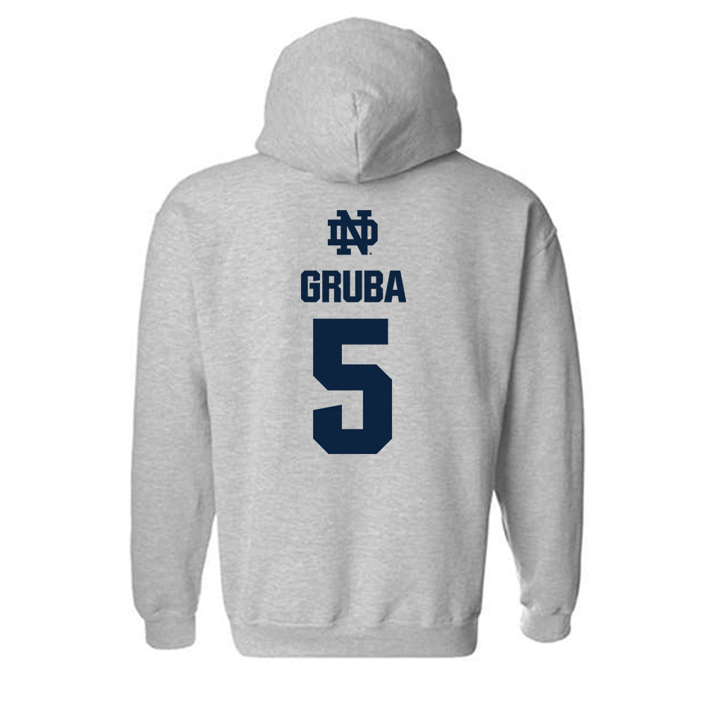 Notre Dame - NCAA Men's Ice Hockey : Leo Gruba - Classic Fashion Shersey Hooded Sweatshirt-1