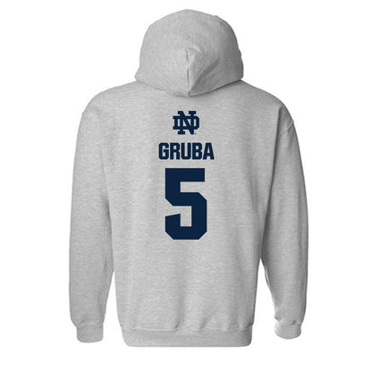 Notre Dame - NCAA Men's Ice Hockey : Leo Gruba - Classic Fashion Shersey Hooded Sweatshirt-1