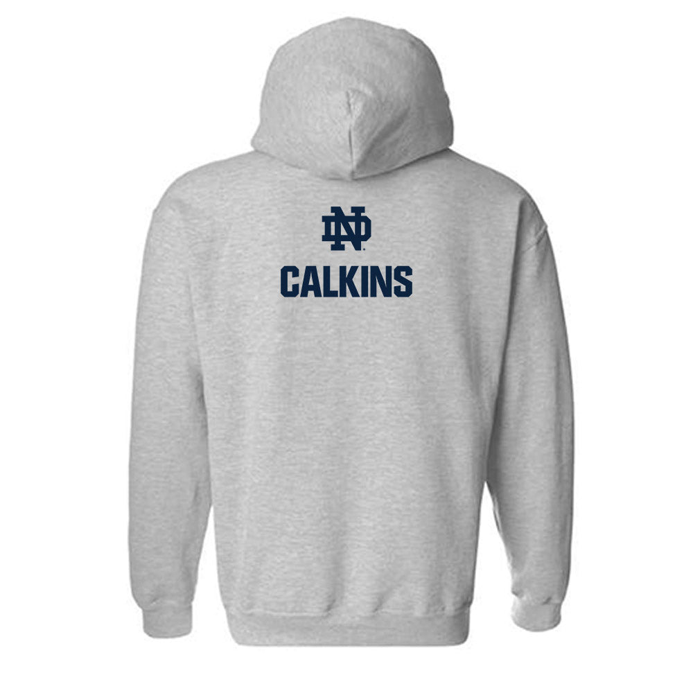 Notre Dame - NCAA Men's Swimming & Diving : Brady Calkins - Classic Fashion Shersey Hooded Sweatshirt-1