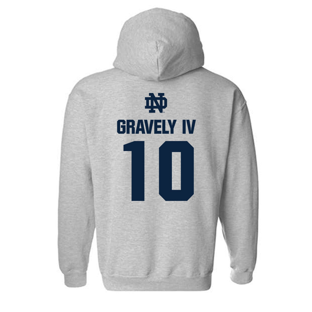Notre Dame - NCAA Baseball : Warren Gravely IV - Classic Fashion Shersey Hooded Sweatshirt-1