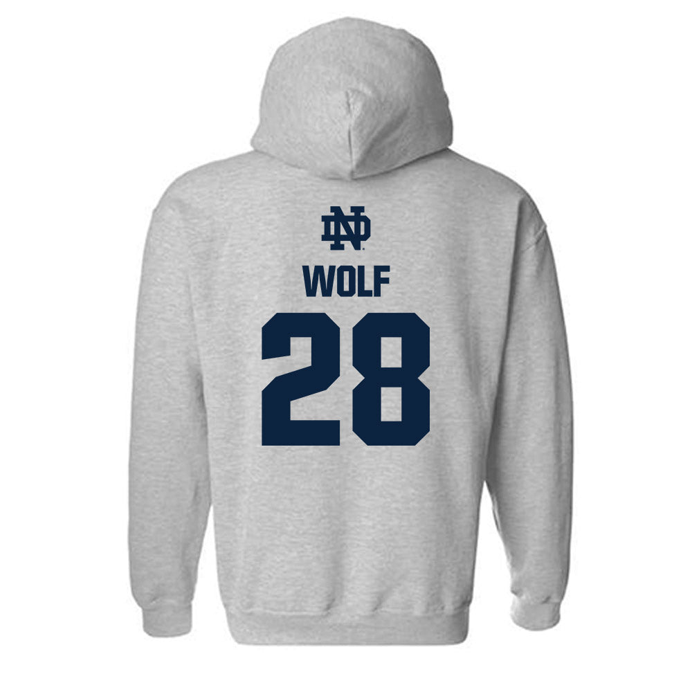 Notre Dame - NCAA Baseball : Rhys Wolf - Classic Fashion Shersey Hooded Sweatshirt-1