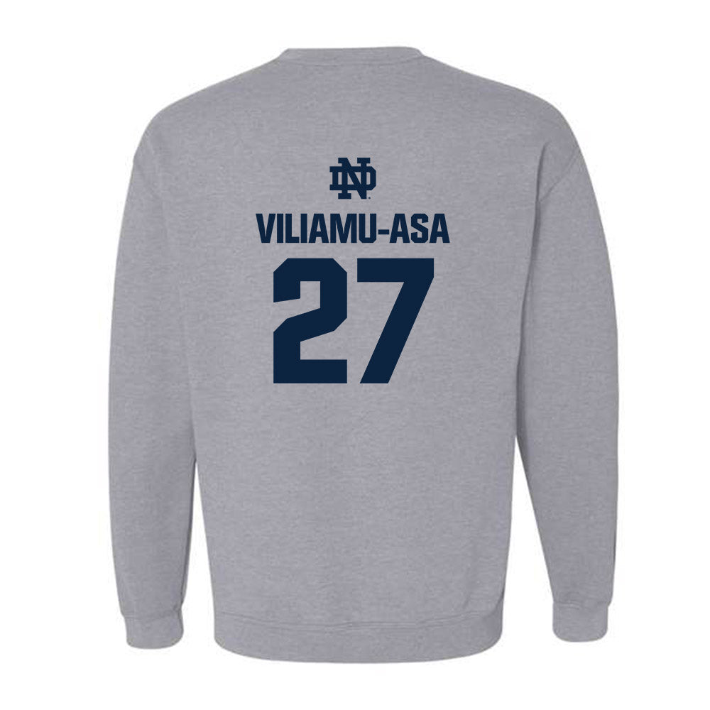 Notre Dame - NCAA Football : Kyngstonn Viliamu-Asa - Classic Fashion Shersey Crewneck Sweatshirt-1