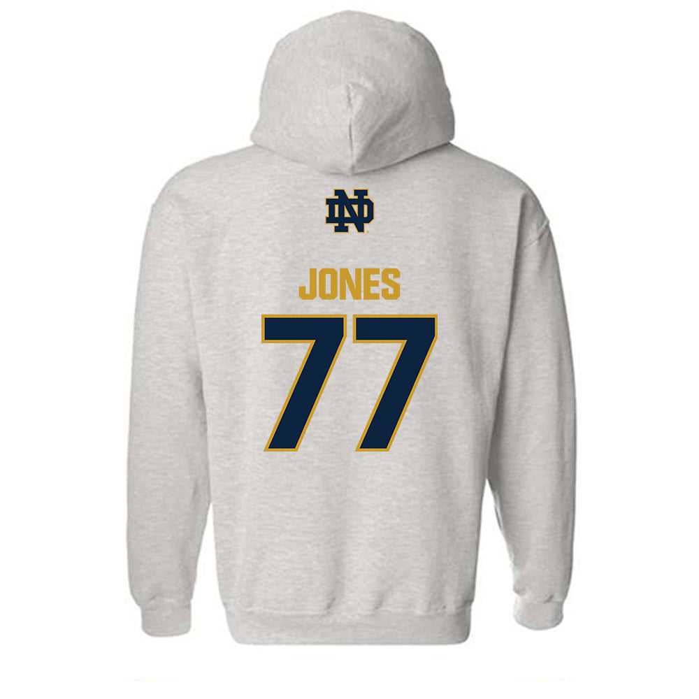 Notre Dame - NCAA Football : Peter Jones - Classic Fashion Shersey Hooded Sweatshirt-1
