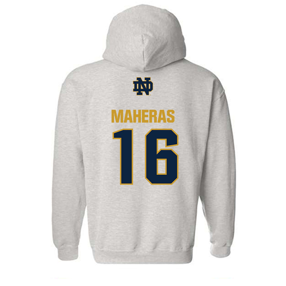 Notre Dame - NCAA Men's Lacrosse : Will Maheras - Classic Fashion Shersey Hooded Sweatshirt-1