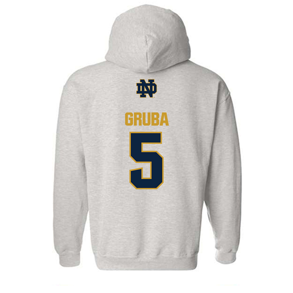 Notre Dame - NCAA Men's Ice Hockey : Leo Gruba - Classic Fashion Shersey Hooded Sweatshirt-1