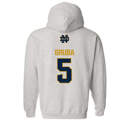 Notre Dame - NCAA Men's Ice Hockey : Leo Gruba - Classic Fashion Shersey Hooded Sweatshirt-1
