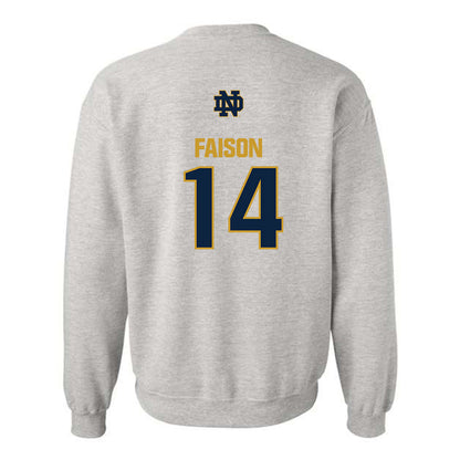 Notre Dame - NCAA Men's Lacrosse : Jordan Faison - Classic Fashion Shersey Crewneck Sweatshirt-1