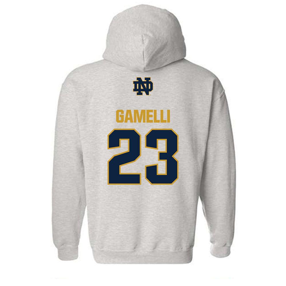 Notre Dame - NCAA Baseball : Gian Gamelli - Classic Fashion Shersey Hooded Sweatshirt-1