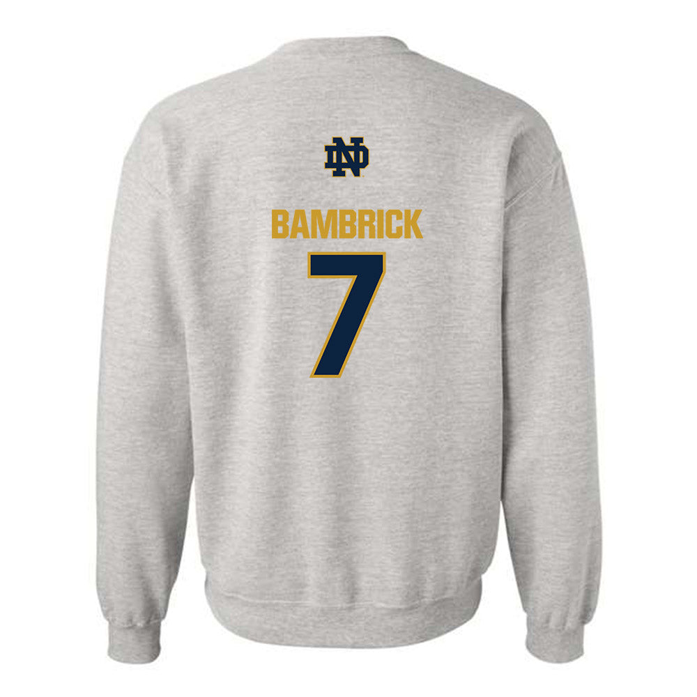 Notre Dame - NCAA Men's Lacrosse : Joey Bambrick - Classic Fashion Shersey Crewneck Sweatshirt-1