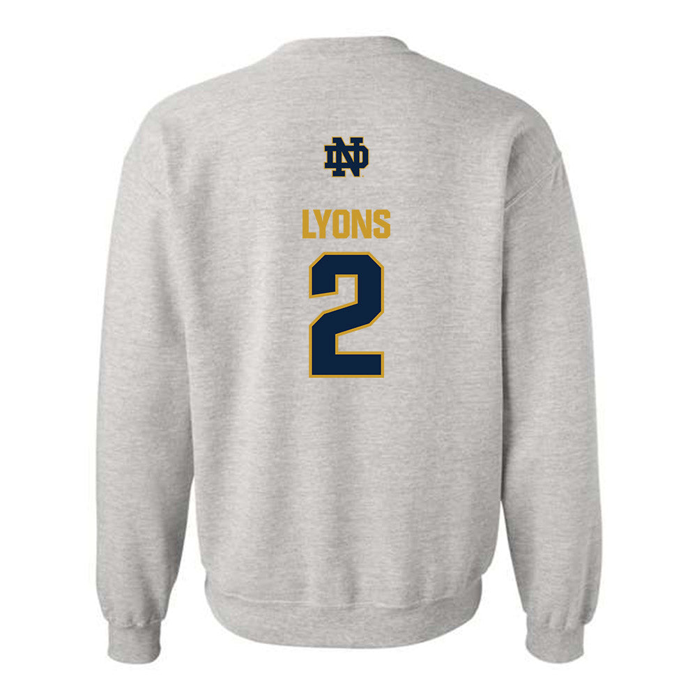 Notre Dame - NCAA Women's Lacrosse : Abigail Lyons - Classic Fashion Shersey Crewneck Sweatshirt-1