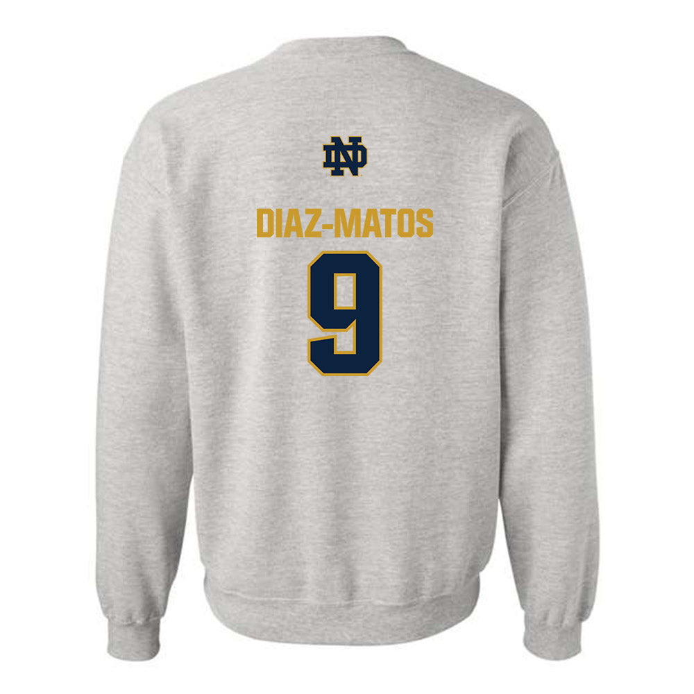 Notre Dame - NCAA Men's Lacrosse : Aidan Diaz-Matos - Classic Fashion Shersey Crewneck Sweatshirt-1