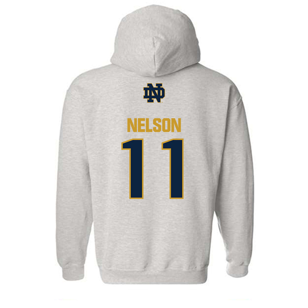Notre Dame - NCAA Men's Ice Hockey : Danny Nelson - Classic Fashion Shersey Hooded Sweatshirt-1