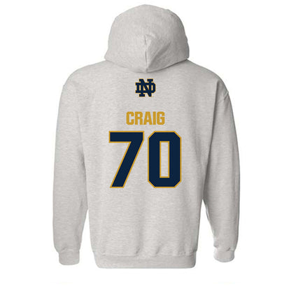 Notre Dame - NCAA Football : Ashton Craig - Classic Fashion Shersey Hooded Sweatshirt-1
