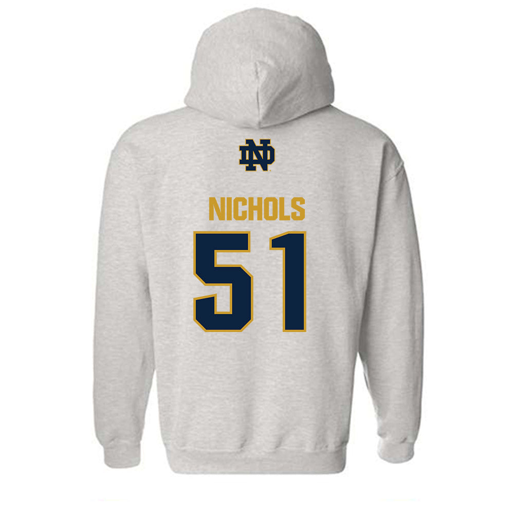 Notre Dame - NCAA Football : Ben Nichols - Classic Fashion Shersey Hooded Sweatshirt-1