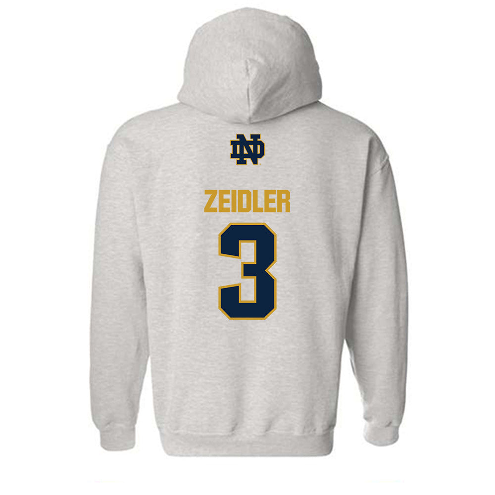 Notre Dame - NCAA Women's Volleyball : Portia Zeidler - Classic Fashion Shersey Hooded Sweatshirt-1