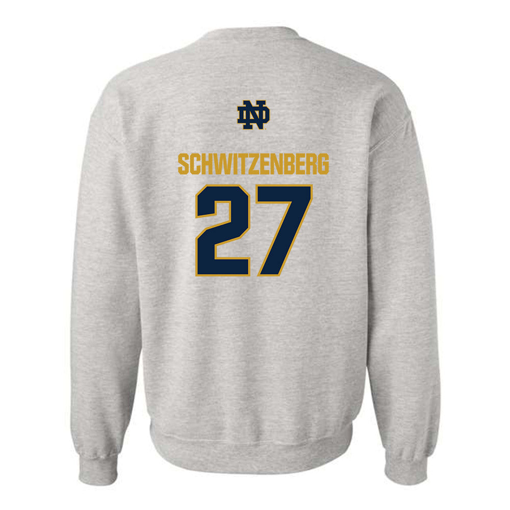 Notre Dame - NCAA Men's Lacrosse : Nate Schwitzenberg - Classic Fashion Shersey Crewneck Sweatshirt-1