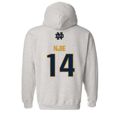 Notre Dame - NCAA Men's Basketball : Kebba Njie - Classic Fashion Shersey Hooded Sweatshirt-1