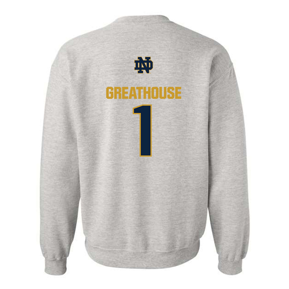 Notre Dame - NCAA Football : Jaden Greathouse - Classic Fashion Shersey Crewneck Sweatshirt-1