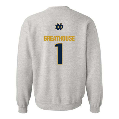 Notre Dame - NCAA Football : Jaden Greathouse - Classic Fashion Shersey Crewneck Sweatshirt-1