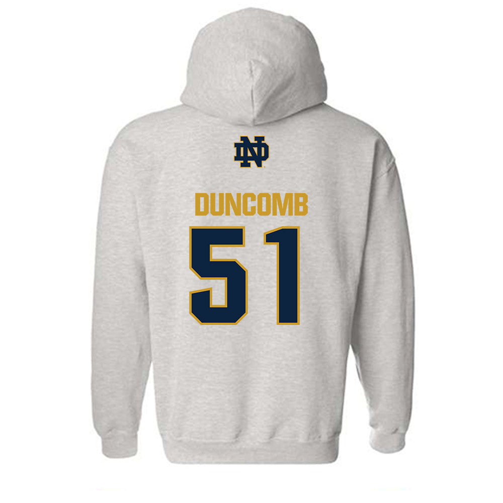 Notre Dame - NCAA Men's Basketball : Logan Duncomb - Classic Fashion Shersey Hooded Sweatshirt-1