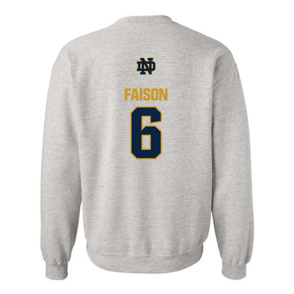 Notre Dame - NCAA Football : Jordan Faison - Classic Fashion Shersey Crewneck Sweatshirt-1