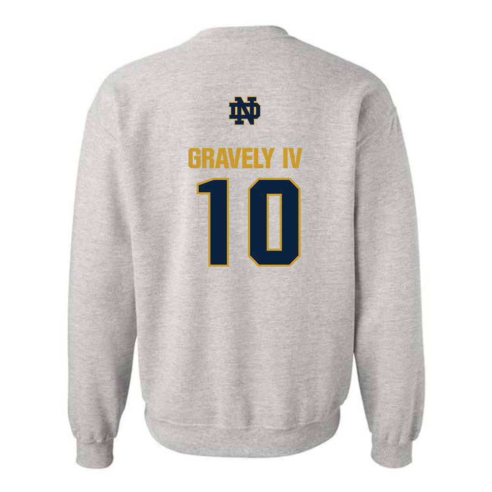 Notre Dame - NCAA Baseball : Warren Gravely IV - Classic Fashion Shersey Crewneck Sweatshirt-1