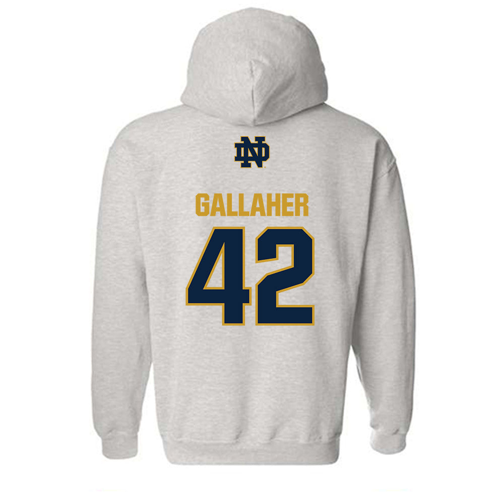 Notre Dame - NCAA Men's Lacrosse : Christian Gallaher - Classic Fashion Shersey Hooded Sweatshirt-1