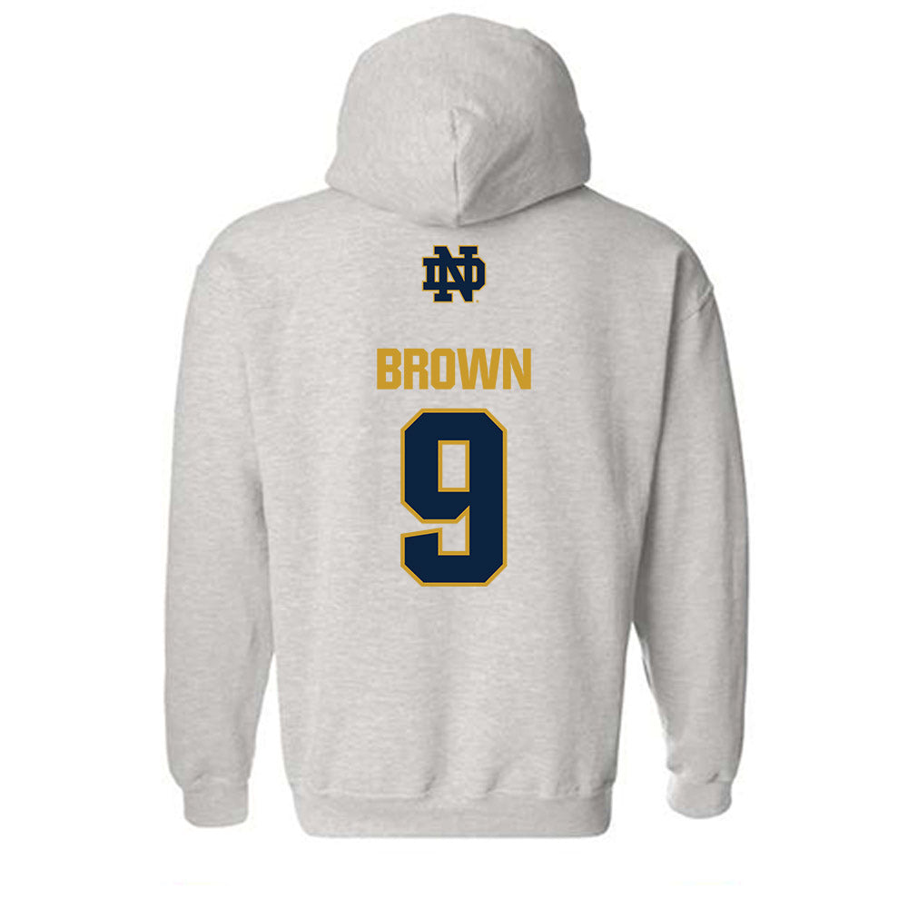Notre Dame - NCAA Men's Ice Hockey : Cole Brown - Classic Fashion Shersey Hooded Sweatshirt-1