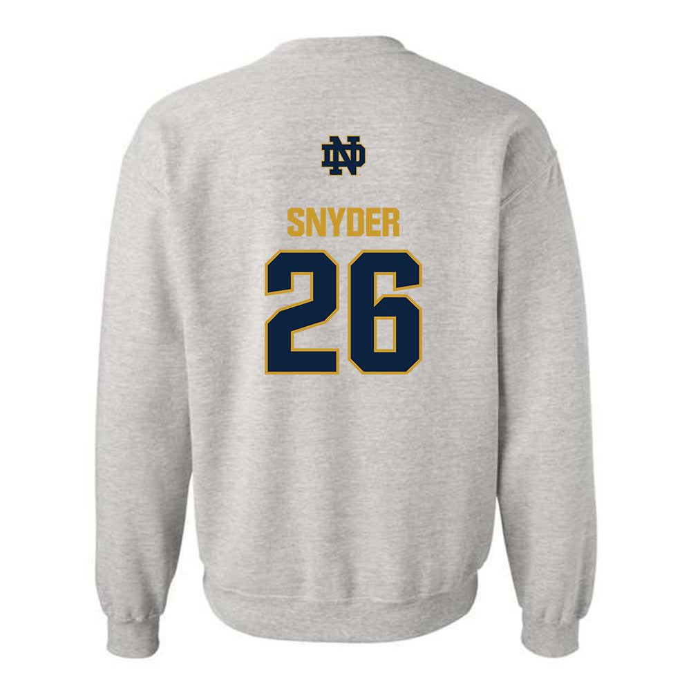 Notre Dame - NCAA Baseball : Garrett Snyder - Classic Fashion Shersey Crewneck Sweatshirt-1