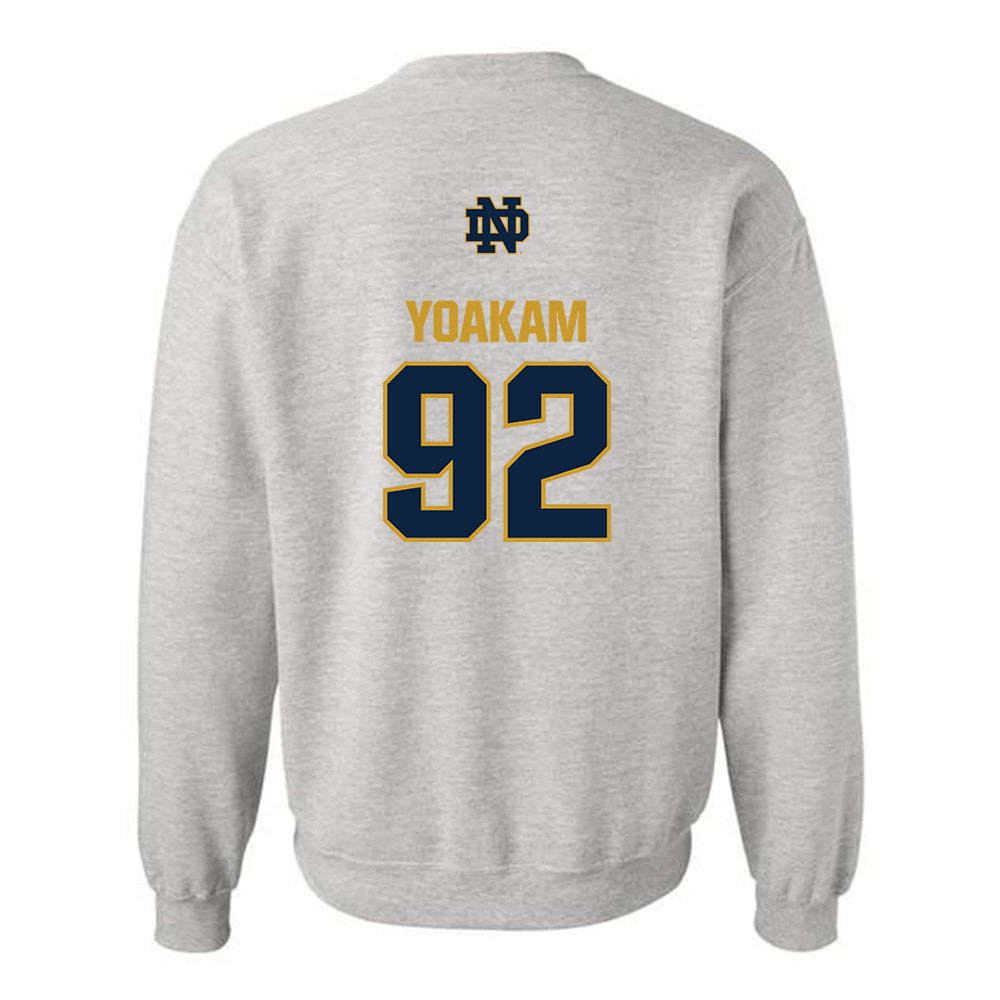 Notre Dame - NCAA Football : Zachary Yoakam - Classic Fashion Shersey Crewneck Sweatshirt-1