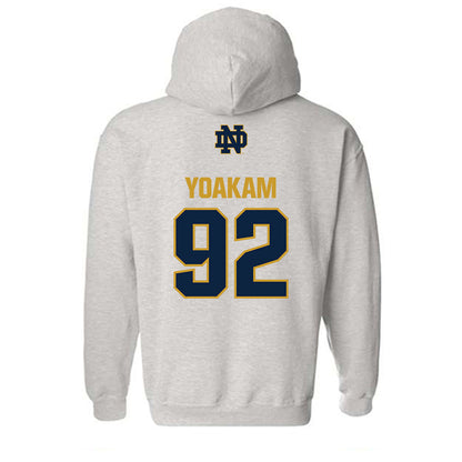 Notre Dame - NCAA Football : Zachary Yoakam - Classic Fashion Shersey Hooded Sweatshirt-1