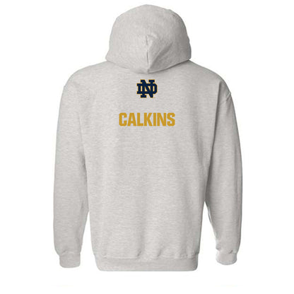 Notre Dame - NCAA Men's Swimming & Diving : Brady Calkins - Classic Fashion Shersey Hooded Sweatshirt-1