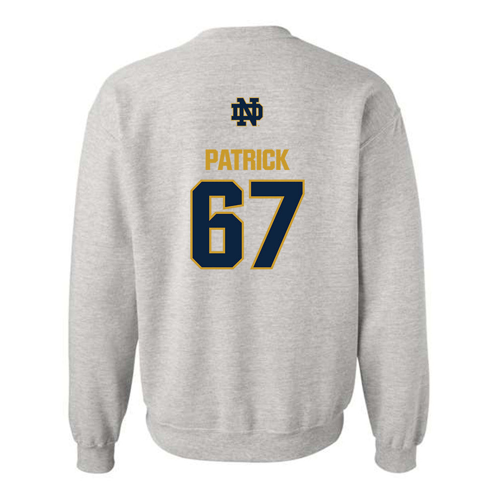Notre Dame - NCAA Football : Gregory Patrick - Classic Fashion Shersey Crewneck Sweatshirt-1