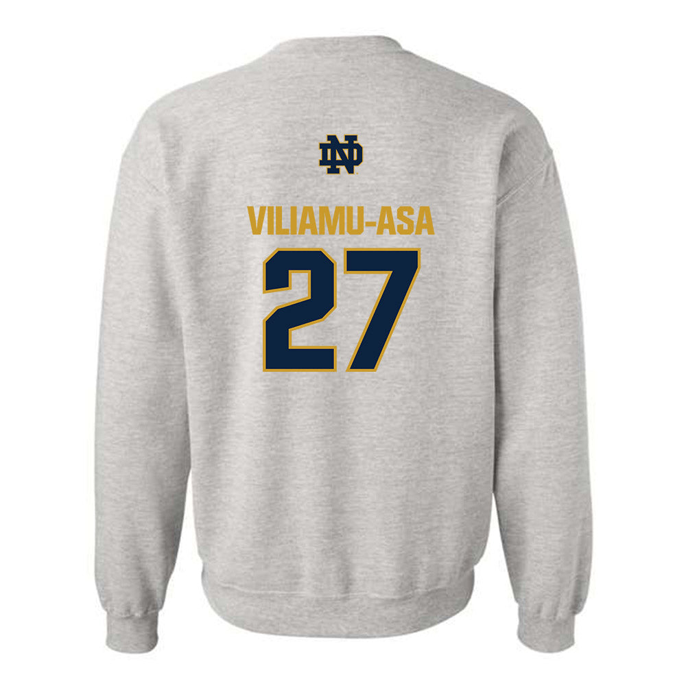 Notre Dame - NCAA Football : Kyngstonn Viliamu-Asa - Classic Fashion Shersey Crewneck Sweatshirt-1