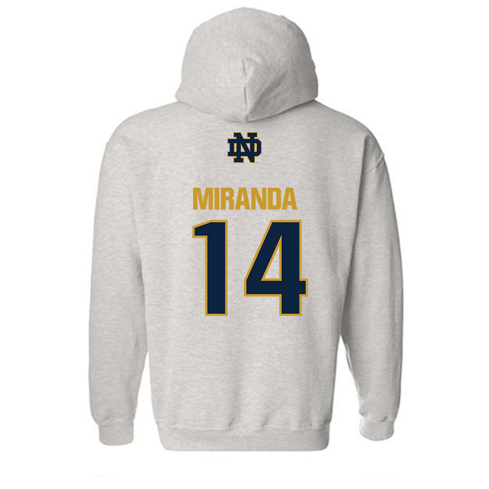 Notre Dame - NCAA Baseball : Shane Miranda - Classic Fashion Shersey Hooded Sweatshirt-1