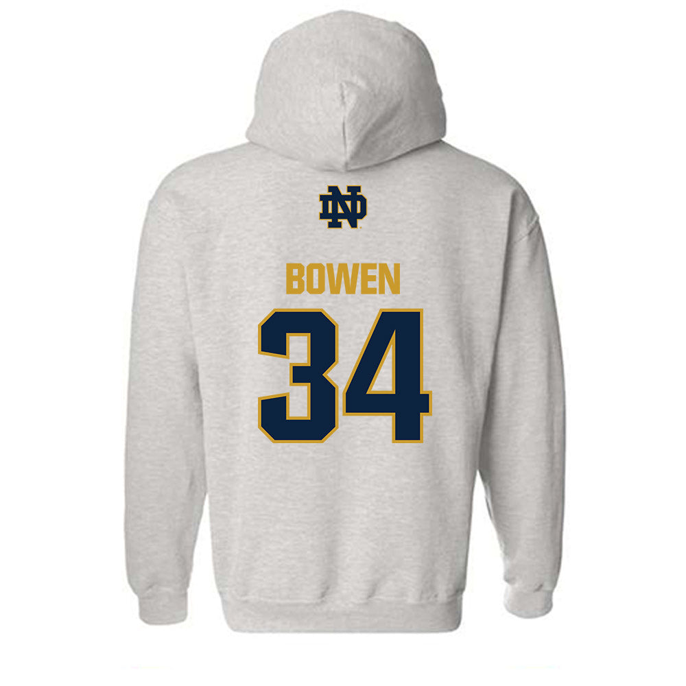Notre Dame - NCAA Football : Drayk Bowen - Classic Fashion Shersey Hooded Sweatshirt-1