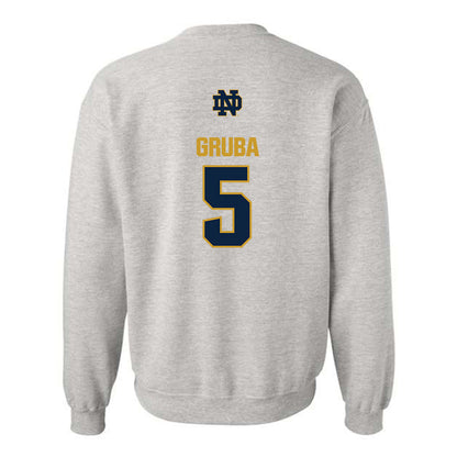 Notre Dame - NCAA Men's Ice Hockey : Leo Gruba - Classic Fashion Shersey Crewneck Sweatshirt-1