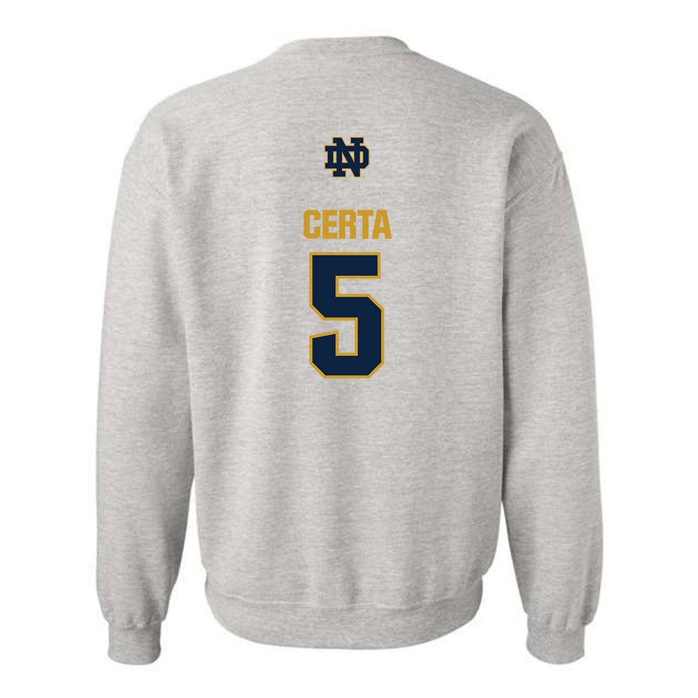 Notre Dame - NCAA Men's Basketball : Cole Certa - Classic Fashion Shersey Crewneck Sweatshirt-1