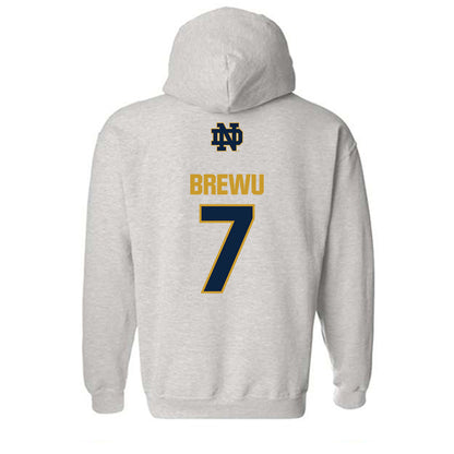 Notre Dame - NCAA Football : Francis Brewu - Classic Fashion Shersey Hooded Sweatshirt-1