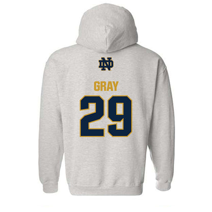 Notre Dame - NCAA Football : Christian Gray - Classic Fashion Shersey Hooded Sweatshirt-1